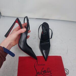 Christian Louboutin Black Strappy Condora Leather Heel Shoe